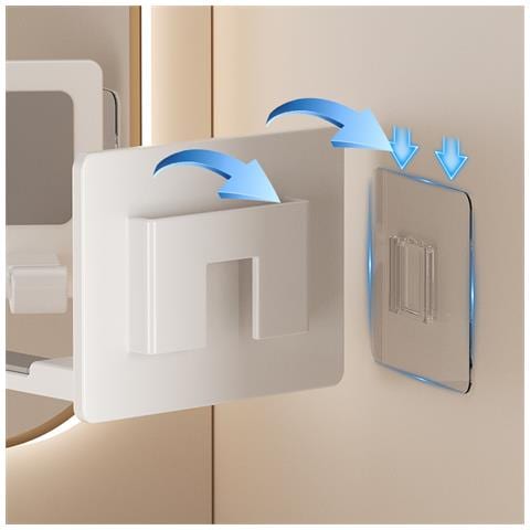 Supporto Per Asciugacapelli Autoadesivo - Design Minimalista White - Foto 4