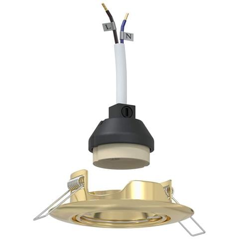 Faretto incassato 24 pcs rotondo GU10 oro Ø90 mm acciaio - Foto 1