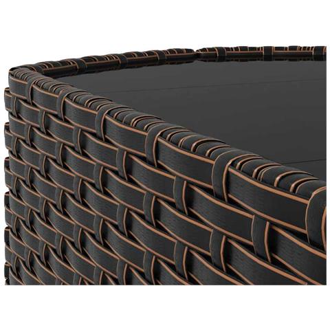 Set Mobili da Giardino 3 pz con Cuscini in Polyrattan Marrone - Foto 9