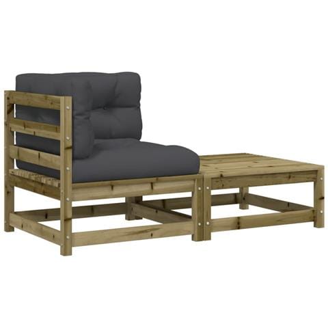 Divano Angolare da Giardino con Cuscini e Poggiapiedi - Foto 1