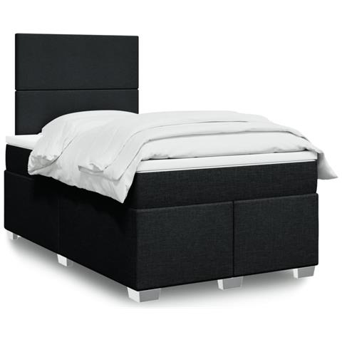 Giroletto a Molle con Materasso Nero 120x190 cm in Tessuto - Foto 2