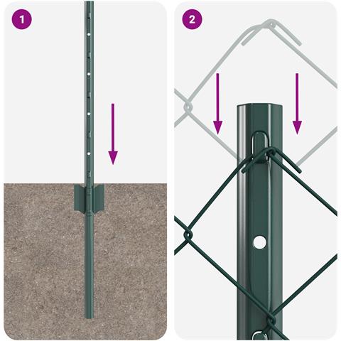 Set di Recinzione Metallica Set di 2 Verde Acciaio Zincato - Foto 9
