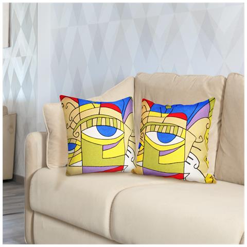 Set Di 2 Copricuscini 45x45 Cm Con Ricamo Art Mystea - Foto 2