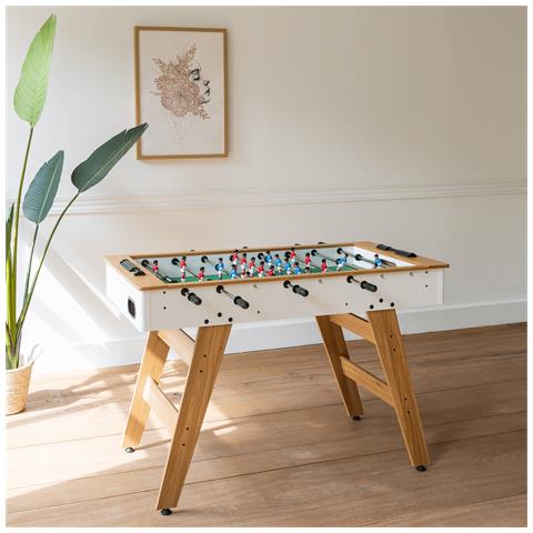 Calciobalilla 120cm Bianco E Legno - Foto 2