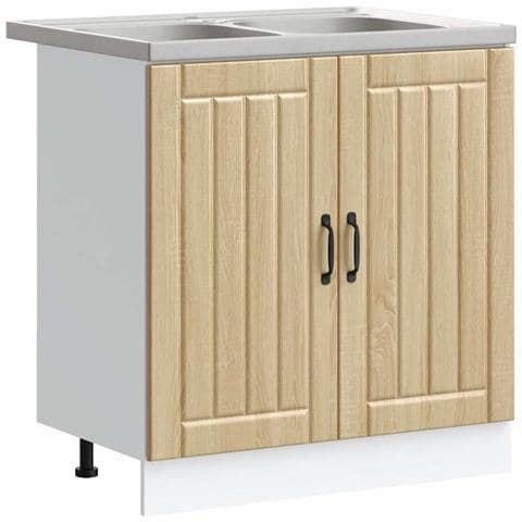 Mobile da cucina Lucca 2 pcs Marrone 80 x 46 x 81.5 cm - Foto 1