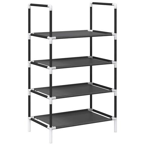 Scarpiera 4 Ripiani Nera 44x28x77 cm in Tessuto Non Tessuto - Foto 1