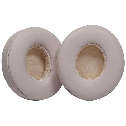 2 Cuscinetti Auricolari Di Ricambio In Pelle Proteica Compatibili Con Cuffie Beats Solo 2 E Solo 3 Beige - Foto 1