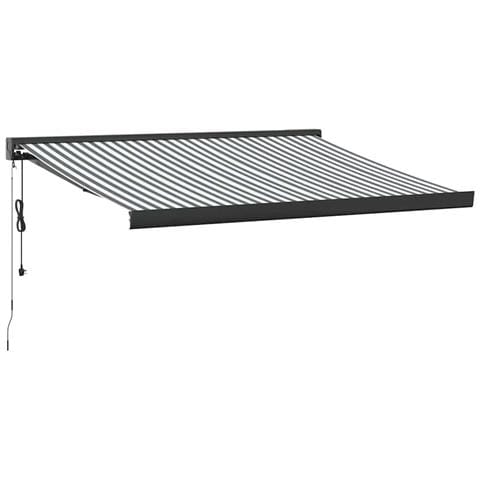 Tenda Retrattile Antracite e Bianca 3,5x2,5m Tessuto/Alluminio - Foto 1