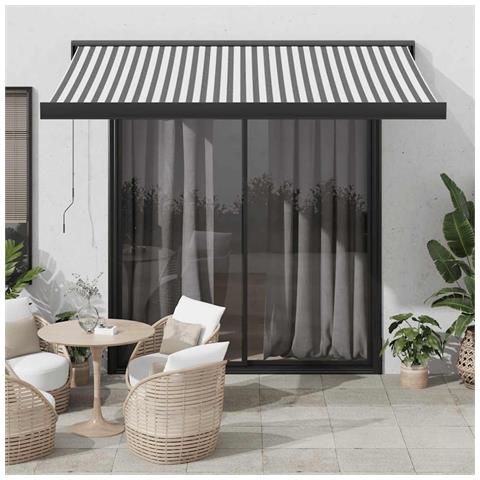Tenda Retrattile Antracite e Bianca 3,5x2,5m Tessuto/Alluminio - Foto 2