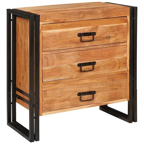 Credenza Marrone 66 x 33 x 70 cm legno massello di acacia - Foto 1