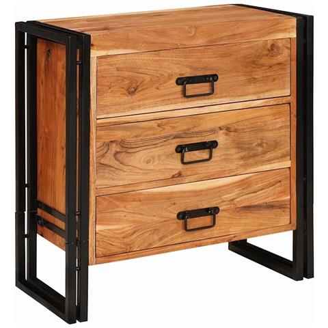 Credenza Marrone 66 x 33 x 70 cm legno massello di acacia - Foto 2