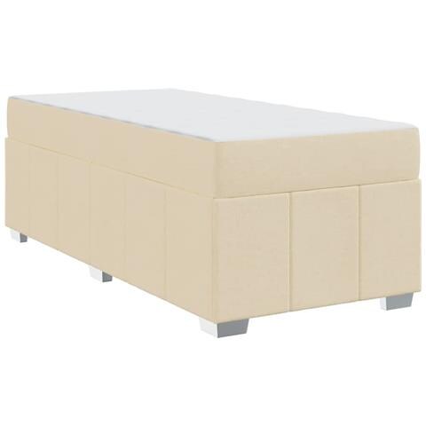 Struttura del letto con materasso Crema 120 x 190 cm Tessuto - Foto 1