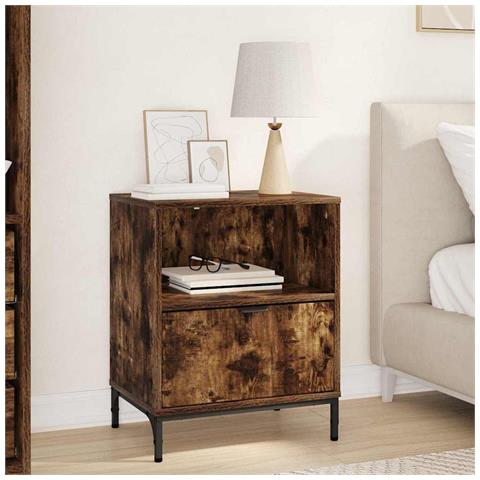 Comodino Rovere fumo 49 x 36 x 61 cm Legno multistrato - Foto 2