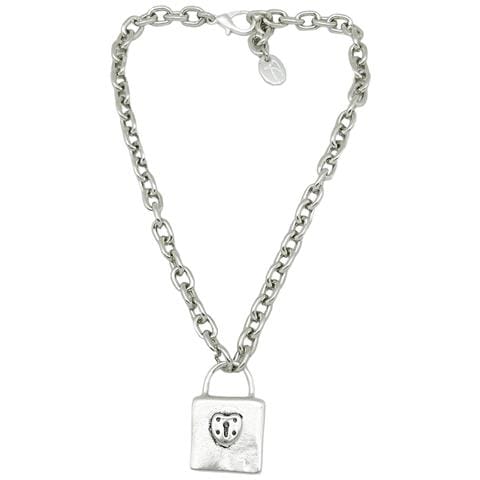 Collana Con Lucchetto Gd Su Catena Leggera In Argento - Foto 1