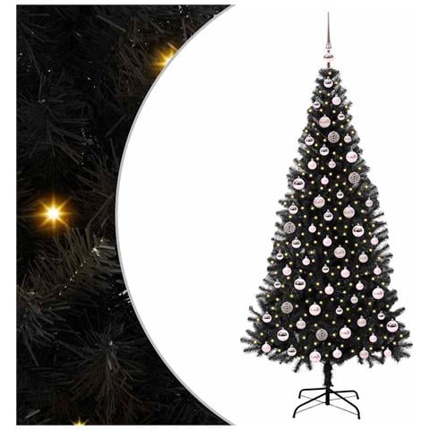 Albero di Natale con 300 LED con supporto Nero 210 cm PVC - Foto 1