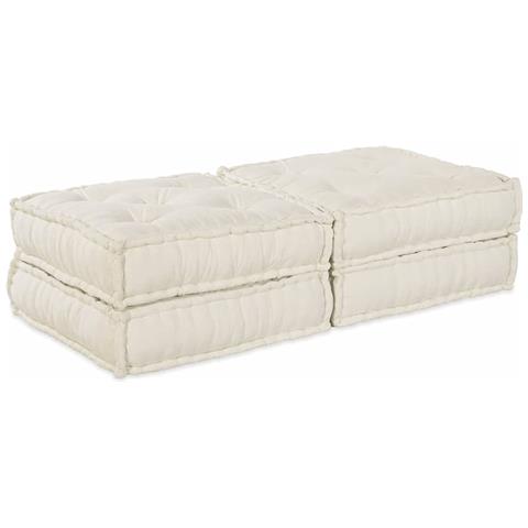 Divano modulare 2 pcs Crema 140 x 70 x 36 cm Tessuto - Foto 1