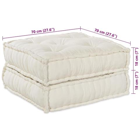 Divano modulare 2 pcs Crema 140 x 70 x 36 cm Tessuto - Foto 9