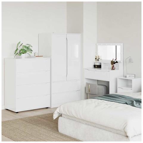 Armadi di Stoccaggio 2 pcs Bianco Lucido 80 x 48 x 105 cm - Foto 2