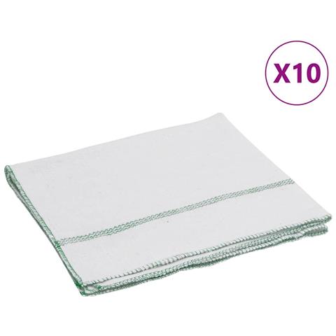 Panni per la Pulizia 10pz Righe Bianche e Verdi 50x60 cm - Foto 1