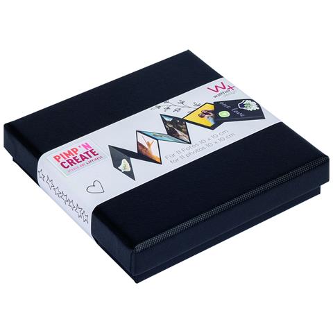 Leporello-scatola Pimp And Create, 11 Foto 10x10 Cm, Nero - Foto 1