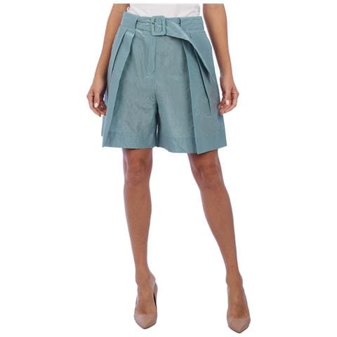 Pantaloncini Plissettati A Vita Alta Da Donna 5np41t - Foto 1