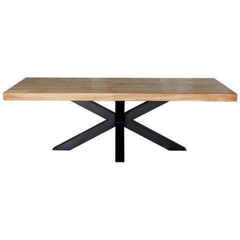 Tavolo Da Pranzo In Legno Marrone Con Gambe In Ferro 240x100x76h Cm - Foto 2