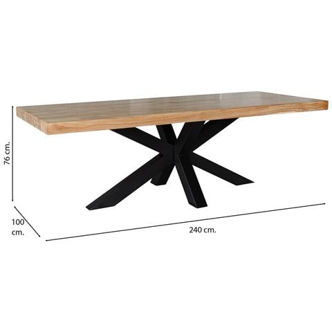 Tavolo Da Pranzo In Legno Marrone Con Gambe In Ferro 240x100x76h Cm - Foto 5