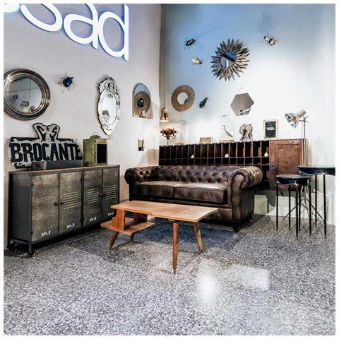 Divano In Pelle Marrone 160x82x76h - Foto 2