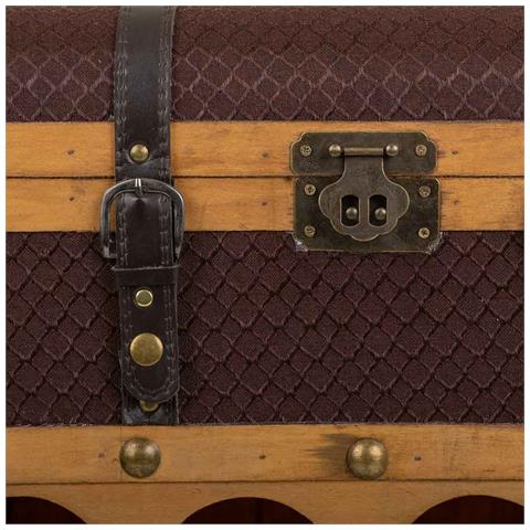 Baule Portabottiglie In Legno Marrone 45x28x59h - Foto 8
