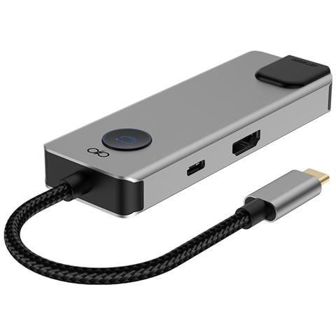 Hub Usb-c Pd 100w Multiporta 7-in-1 Ethernet Rj45 / 2 Usb-a / 2 Usb-c / Hdmi, Grigio - Foto 2