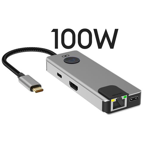 Hub Usb-c Pd 100w Multiporta 7-in-1 Ethernet Rj45 / 2 Usb-a / 2 Usb-c / Hdmi, Grigio - Foto 5
