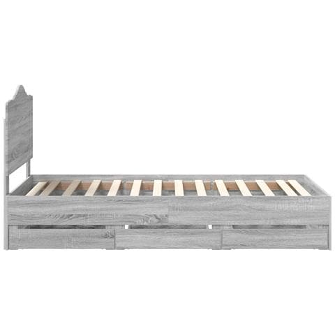 Struttura del letto con cassetto Grigio Sonoma 75 x 190 cm - Foto 9