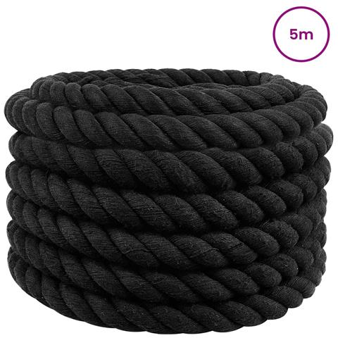 Corda Nero 5 x 5 x 500 cm Cotone - Foto 2