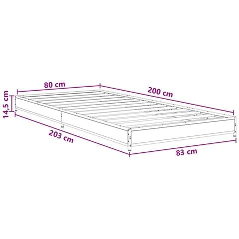 Struttura del letto Legno antico 80 x 200 cm - Foto 6