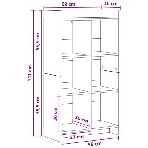 Libreria Sonoma grigio 59 x 30 x 111 cm Legno ingegnerizzato - Foto 7