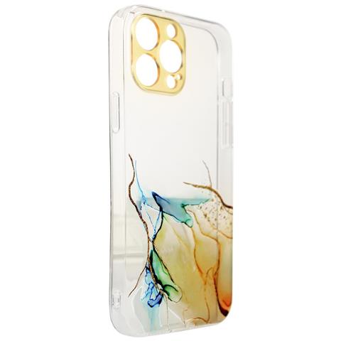 Custodia In Gel Marmorizzata Arancione Per Iphone 12 Pro - Foto 2
