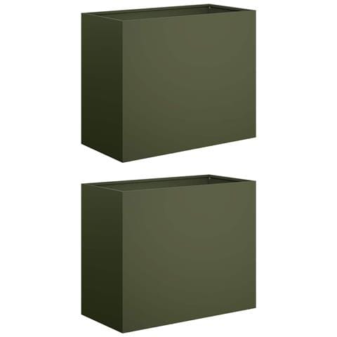 Vaso da giardino 2 pz Verde Oliva 60 x 30 x 40 cm - Foto 1