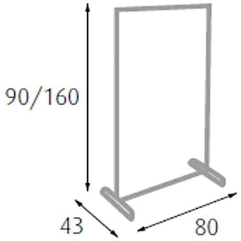 Stand Appendiabiti Allungabile Telescopico Singolo Con Ruote 80x43x90/160cm - Foto 4