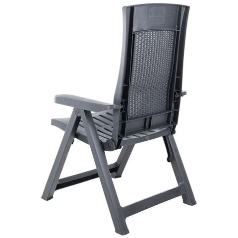 Sedie Da Giardino Reclinabili 2 Pz In Plastica Antracite - Foto 2