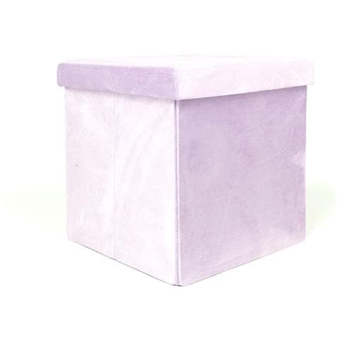 Pouf Contenitore Imbottito Pieghevole Modello Velvet Colore Rosa Antico - Foto 6