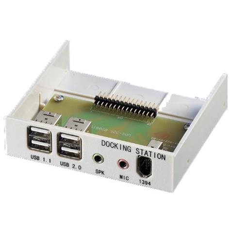 Multifunction Front Panel 3.5" USB USB 2.0, USB 1.1, FireWire 6 pin, 3.5 mm Stereo Grigio cavo di interfaccia e adattatore - Foto 1