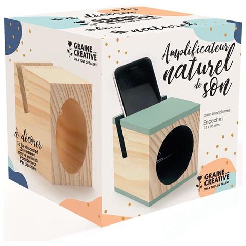 Amplificatore In Legno Portatile 9,4 X 9,5 X 9,5 Cm - Foto 1
