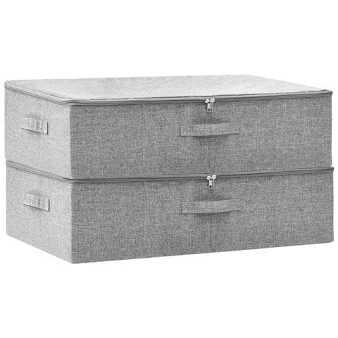 Scatole Portaoggetti 2pz in Tessuto 70x40x18 cm Grigio - Foto 1