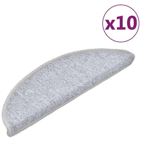 Tappetini per Scale 10 pz 56x17x3 cm Grigio Chiaro - Foto 1