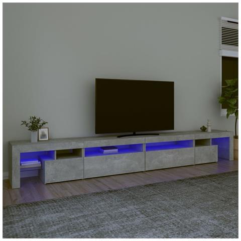 Mobile Porta TV con Luci LED Grigio Cemento 290x36,5x40 cm - Foto 6