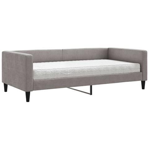 Divano Letto Con Materasso Tortora 100x200 Cm In Tessuto - Foto 1