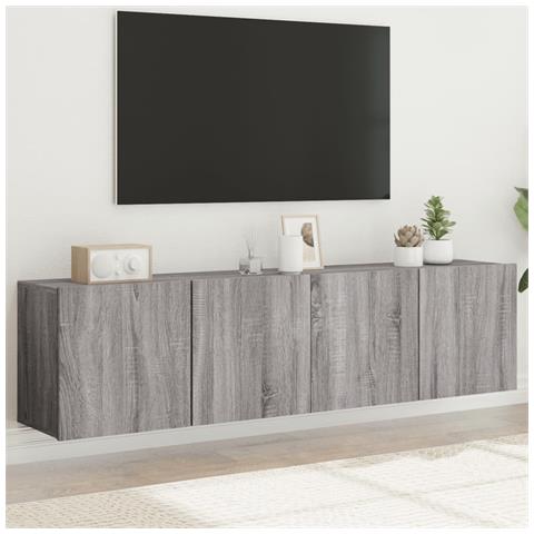 Mobili Tv A Parete 2pz Grigio Sonoma 80x30x41 Cm - Foto 1
