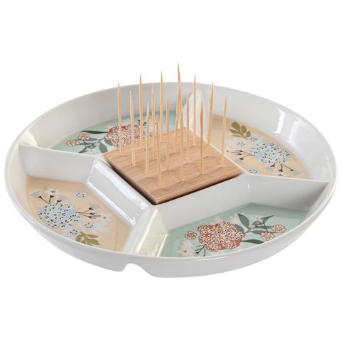 Vassoio Per Aperitivi Dkd Home Decor 23,5 X 23,5 X 3 Cm Verde Gres - Foto 1