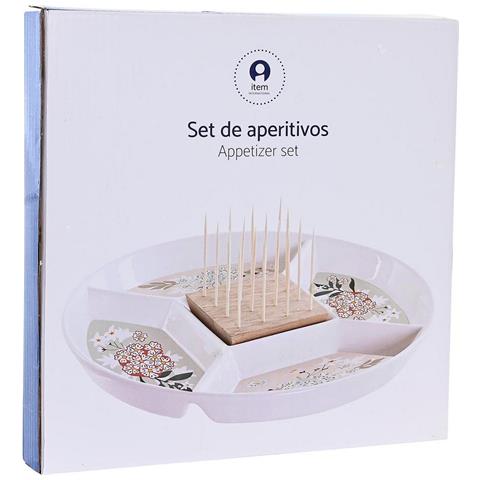 Vassoio Per Aperitivi Dkd Home Decor 23,5 X 23,5 X 3 Cm Verde Gres - Foto 2