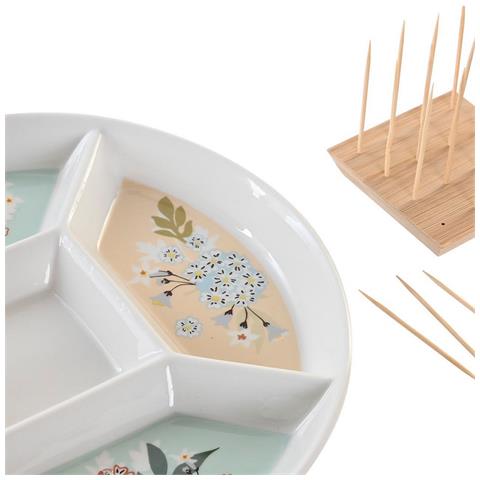 Vassoio Per Aperitivi Dkd Home Decor 23,5 X 23,5 X 3 Cm Verde Gres - Foto 4